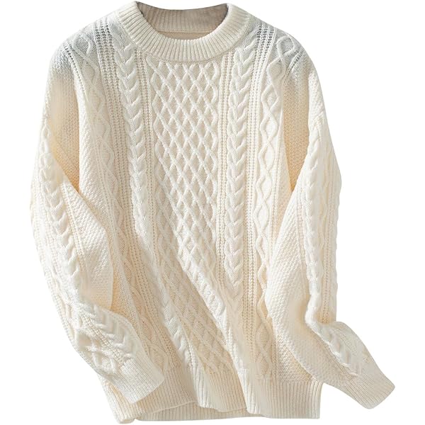 Womens Casual Cable Knit Pullover Sweater Solid Color Round